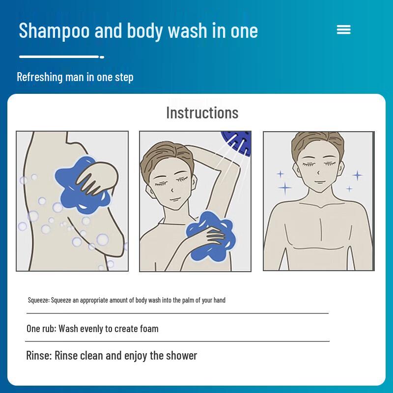 Reebok Men's 2-in-1 Soothing Body Wash & Shampoo