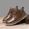 Kézi varrású Valódi Bőr Férfi Csizma Kényelmes Alkalmi Bőr Cipő Férfiaknak Bokacsizma Nagy Méretű Munkavédelmi Cipő
