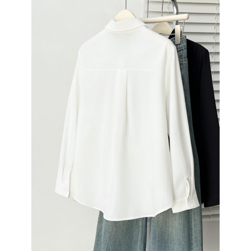 Plus Size Long Sleeve Pleated Shirt For Women Autumn