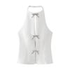 Fashion Wind Spring New Arrival Hanging Collar Tops Bows