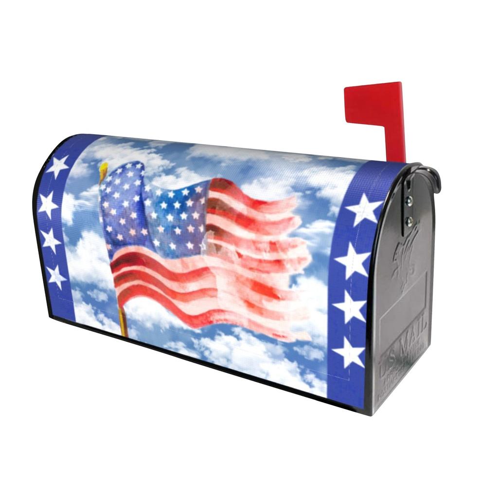 Memorial Day Mailbox Cover Independence Day Mailbox Cover American Flag Printed Mailbox Protective Cover