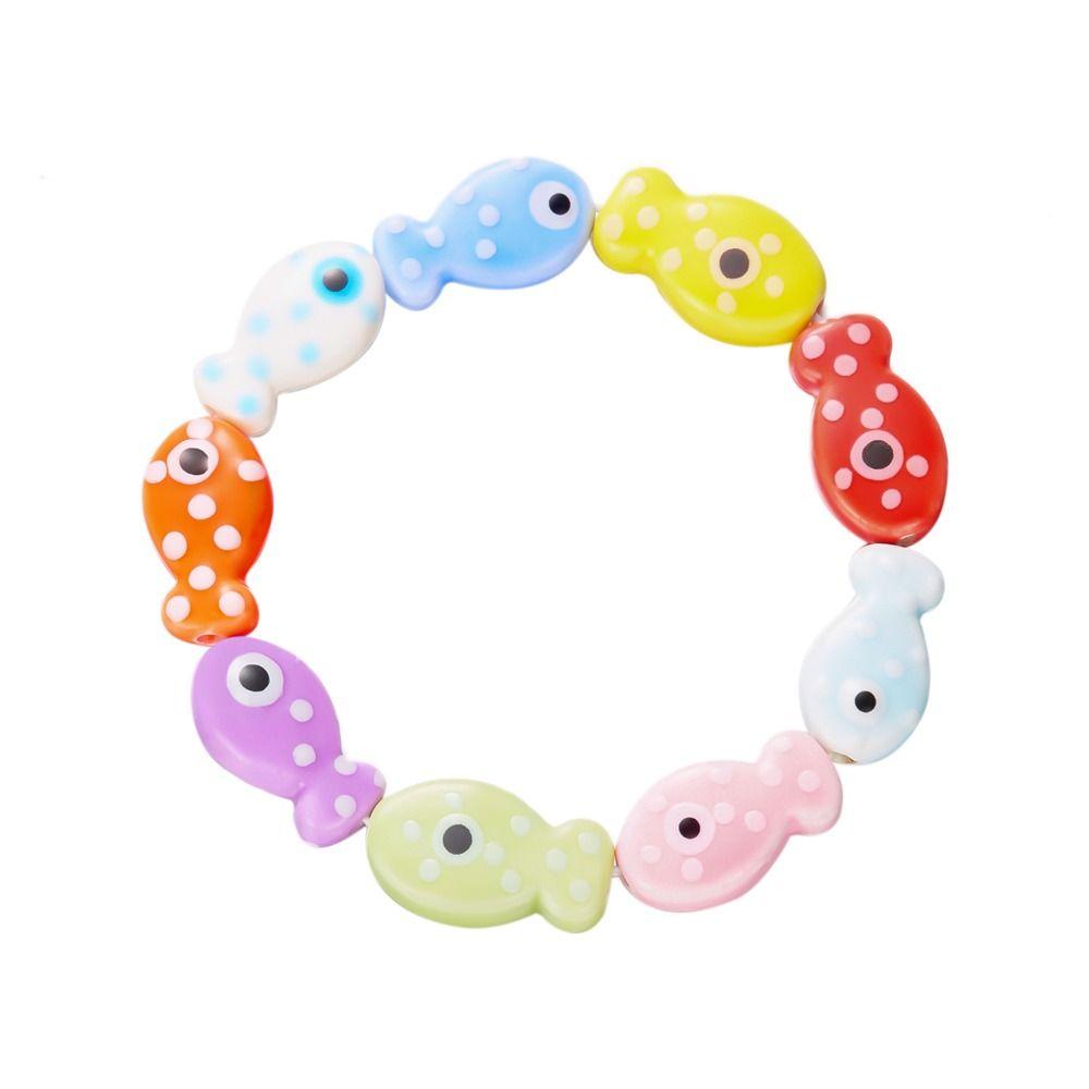 Boho Ceramic Beads Bracelet Beaded Bohemian Beach Jewelry Retro Small Fish Bracelet  Women