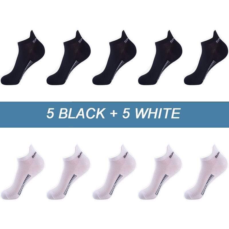 10Pairs/lot High Quality Men Socks Breathable Cotton Sports Boat Sock Mesh Casual Athletic Summer Thin Cut Short Sox Sokken Size 38-45