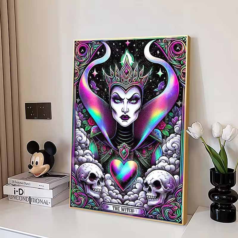 Disney 5D DIY Diamond Painting Evil Queen Illustration Full Round Diamond Mosaic Cartoon Cross Embroidery Art Painting Home Decor