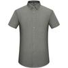 Classic Style Men's Solid Color Short Sleeve Button Up Lapel Shirt, Casual Chic Summer Tops For Office Casual Outdoors Wear