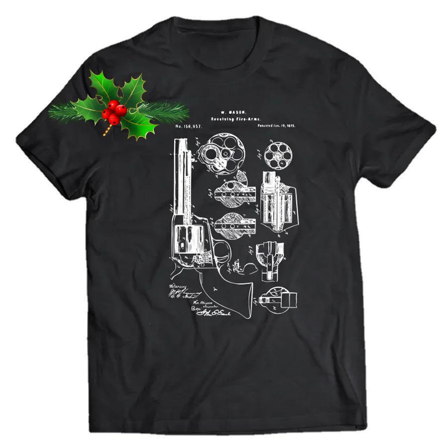 45 Peacemaker Revolver Patent 1875 TShirt 100 Cotton ONeck Summer Short Sleeve Casual Unisexs Tshirt Size S3XL