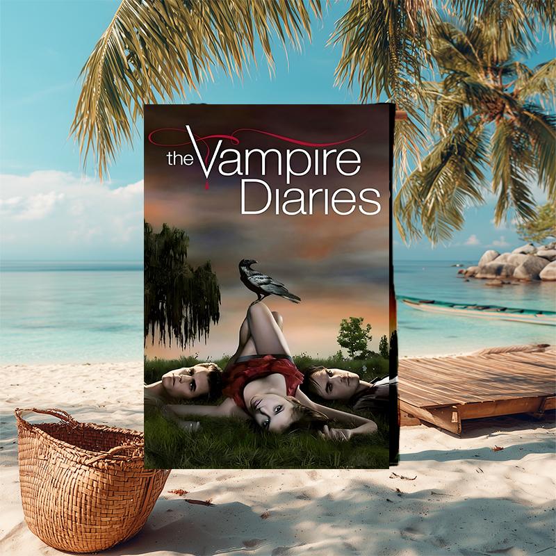 1pc The Vampire Diaries4 Beach Towel, Comfortable and Thick, and Swimming/Bath/Picnic/Camping Towel, Suitable for Seaside Beaches