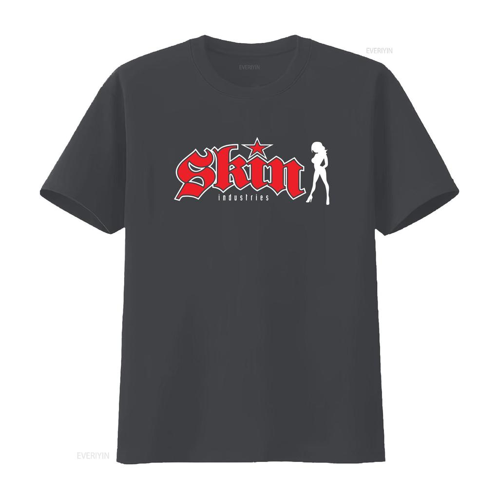 Funny New Skin Industries Logo Mens T Shirt Made Form USA Size vintage Washed streetwear Versatile Top For Everyday Wear