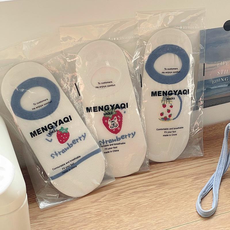 Female Summer Thin Lovely Shallow Mouth Anti Pilling with Silicone Invisible Socks