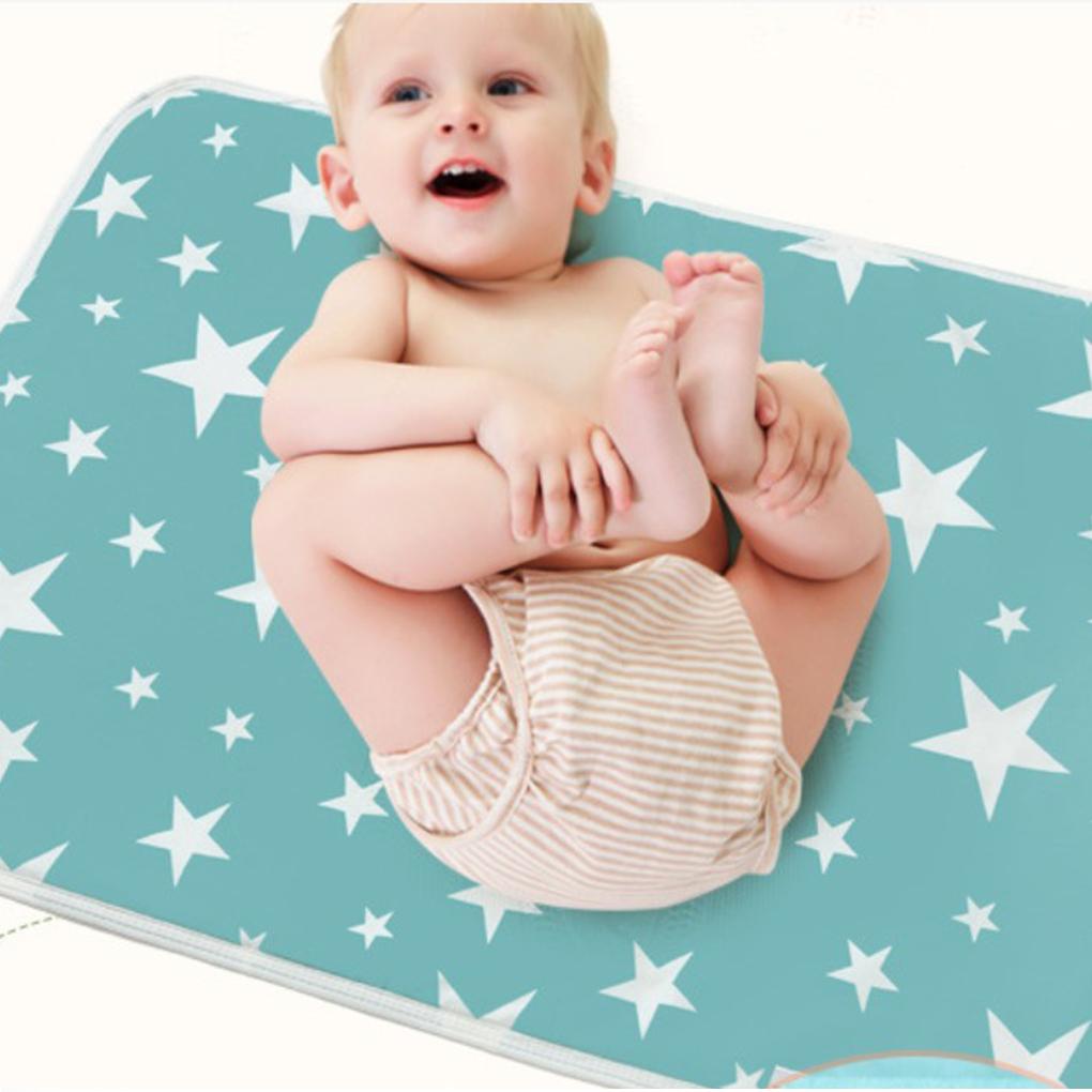 Baby Wasserdichte Matratze Faltbar Waschbar Baby Wickelunterlage Kinder Wiederverwendbare Cartoon Baumwolle Bettunterlage