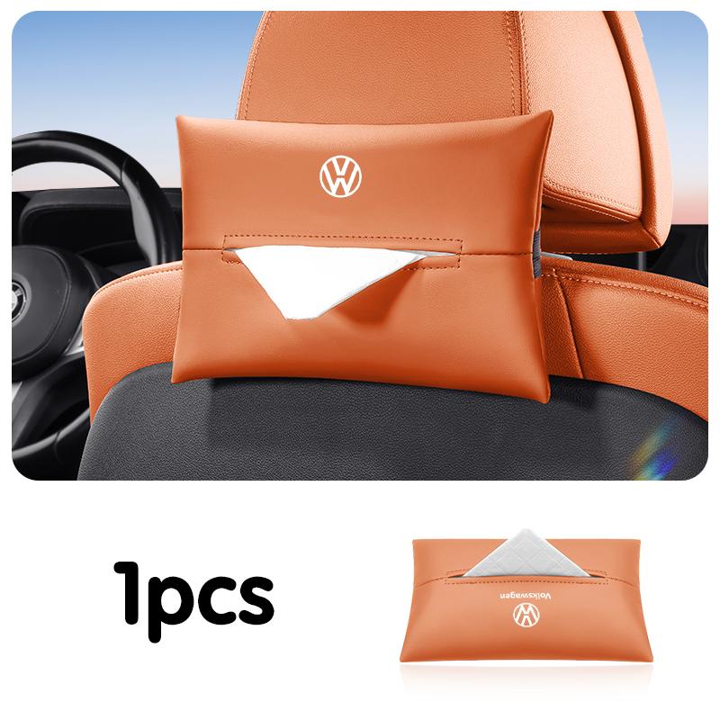 For VOLKSWAGEN VW Car Leather Inner Tissue Box Seat Back Storge Bag For Volkswagen VW GOLF 4 5 6 7 8 MK4 MK5 MK6 MK7 MK8 POLO 6R
