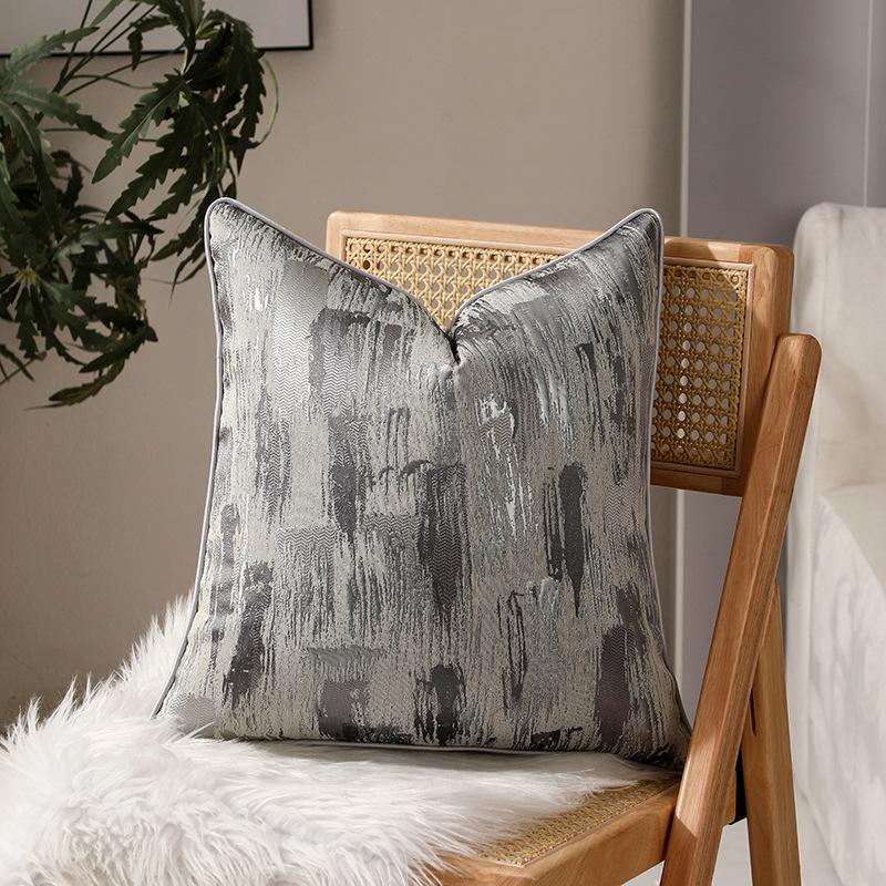 Polyester Piped Edge Marble Print Throw Pillow Cover Luxury Decorative Cushion Case Modern Sofa Decor Hidden Zipper