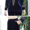 2pcs Pants Suits Spring Autumn Women's Gold Velvet Plus Size Blouse High-waist Velvet Harem Pants Two-piece Set