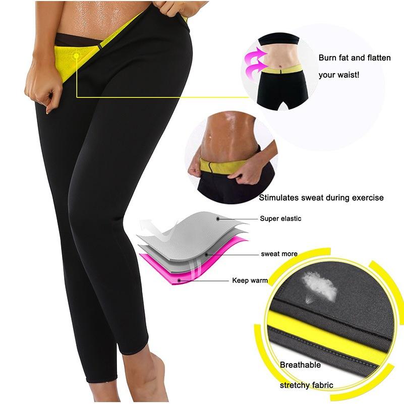 Women's Neoprene Sauna Sweat Leggings, Hot Thermo Slimming Compression Workout Pants, Full-Length Body Shaper for Weight Loss