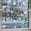 Reusable Winter Decorations 3PCS Christmas Snowflake Static Stickers Cling Decals PVC Holiday Window Clings Home Decoration for Glass Windows