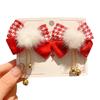 Tassels Chinese Tassel Fan Hairpin Cloth New Year Bow Hairpin Japanese Kimono Headwear  Decorations
