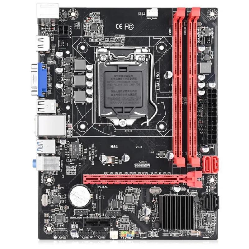H81 Motherboard with M.2 NVME SSD, LGA 1150, Ddr3, Sata 3.0/usb 3.0/VGA/hdmi Connector