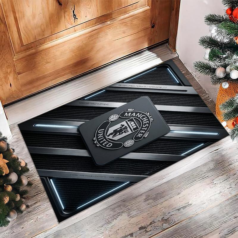 Manchester United Geprint Flanellen Vloerkleed Niet-Glijdend Zacht Polyester Vloerkleed Binnen Decoratie Mat voor Slaapkamer Woonkamer Bank