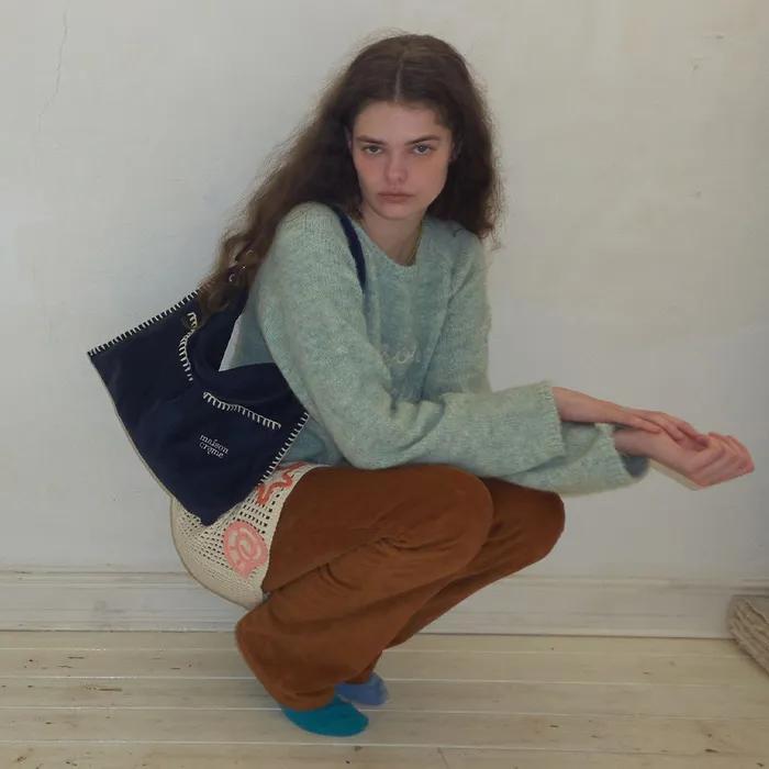 Grande Collage Bag _ Corduroy Navy