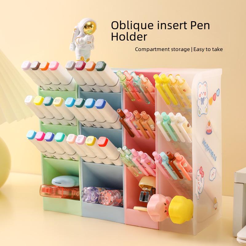 Porte-stylo transparent multi-grilles style nordique pour étudiants