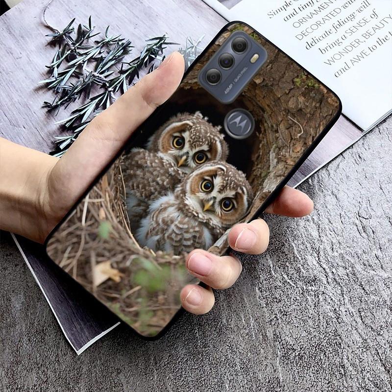 Phone Case For Moto G85 G55 G05 G14 G75 G31 G50 G10 G20 G30 G60 G13 G32 G84 G54 G53 G72 G24 Power Owls Animal