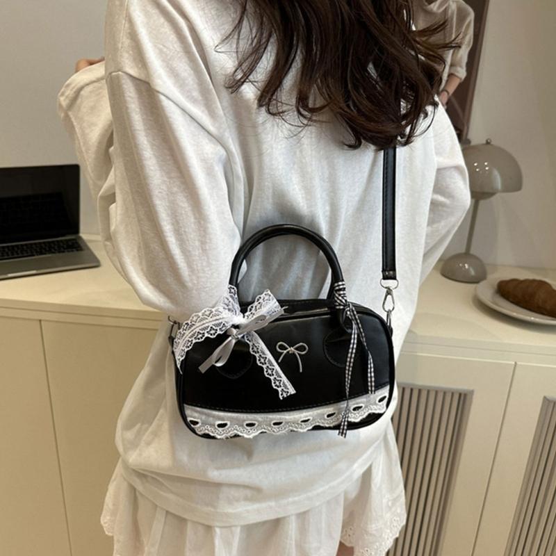 Leather Satchel Handbags for Women Toted Shoulder Bag Sweet Bows Crossbody Bag Purse Top Handle Bag with Removable Strap