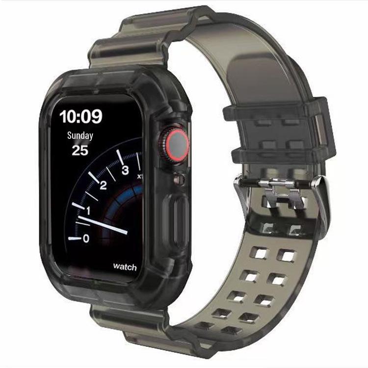 Transparent Glacier Replacement Strap with Integrated Protective Case for Apple Watch Series 7/SE/6