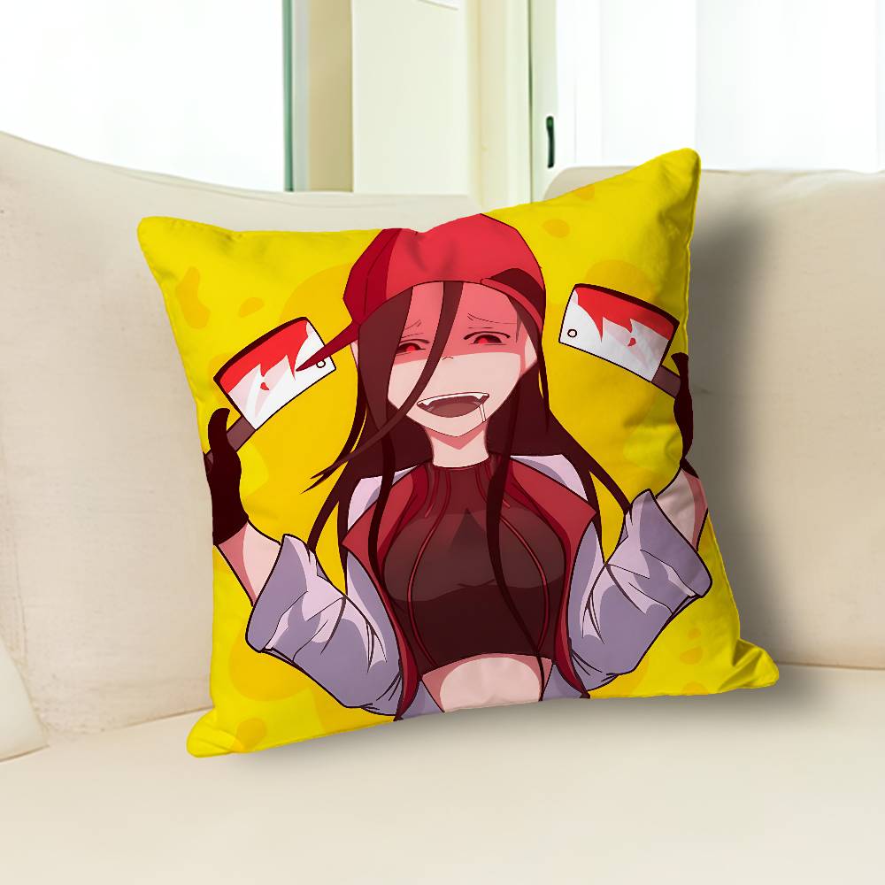Y-Yi Xi Singer M-Meat Girl Pillow Cases for Bedroom Living Room Sofa Home Decor Polyester Cushion Cover with Zipper