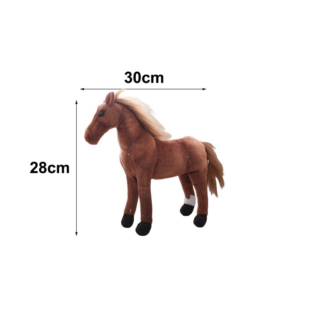 New Lifelike Simulated Horse Plush Toy Soft Plush Simulated Forest Animal Toy Cotton Realistic Stuffed Doll Room Decor