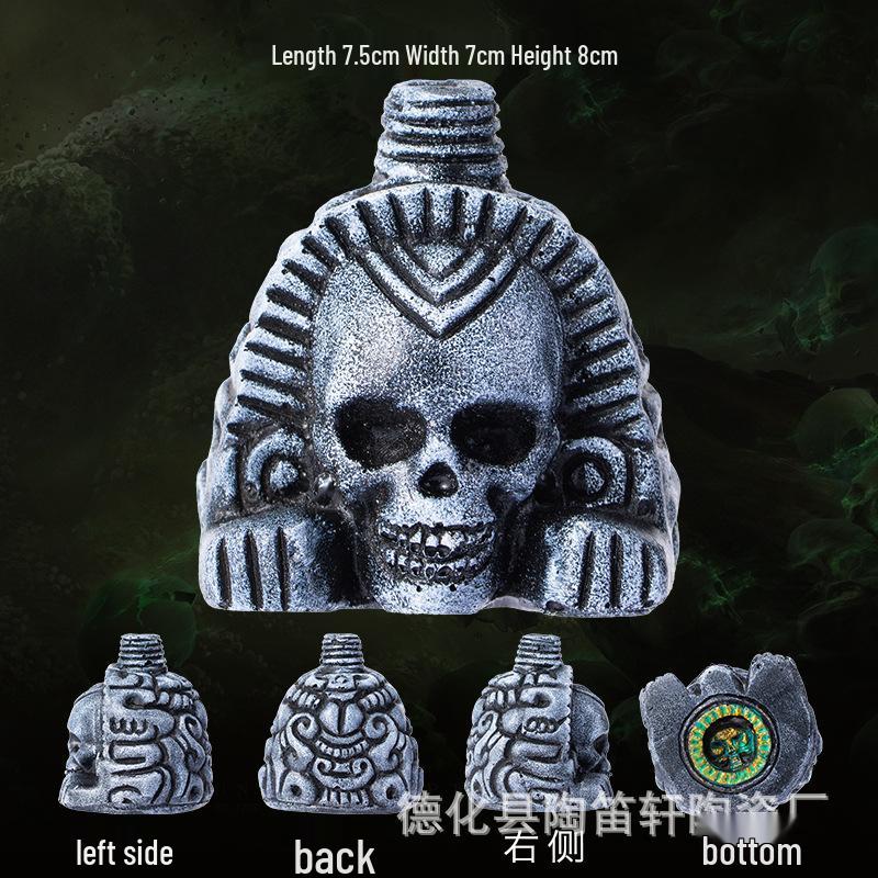 Lion-Faced Aztec Death Whistle - Ancient Craftsmanship Collection