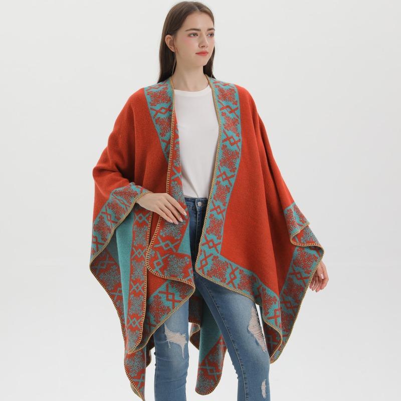 Women S Ethnic Style Thick Faux Cashmere Scarf Winter Warm Shawl Wrap