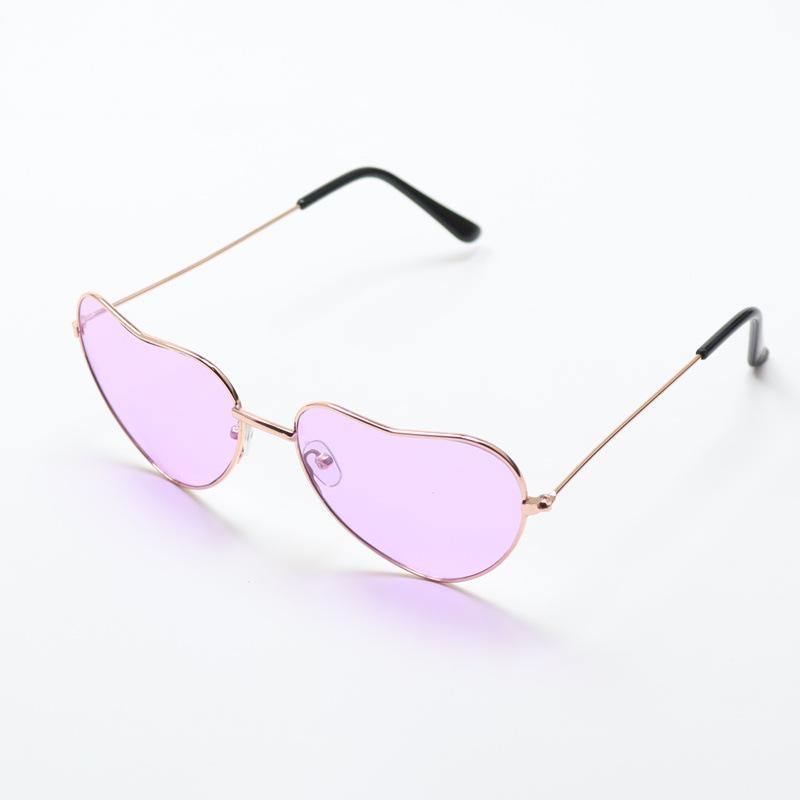 Korean Style Retro Peach Heart Sunglasses with Ocean Lens - Unisex Fashionable Heart-Shaped Eyewear