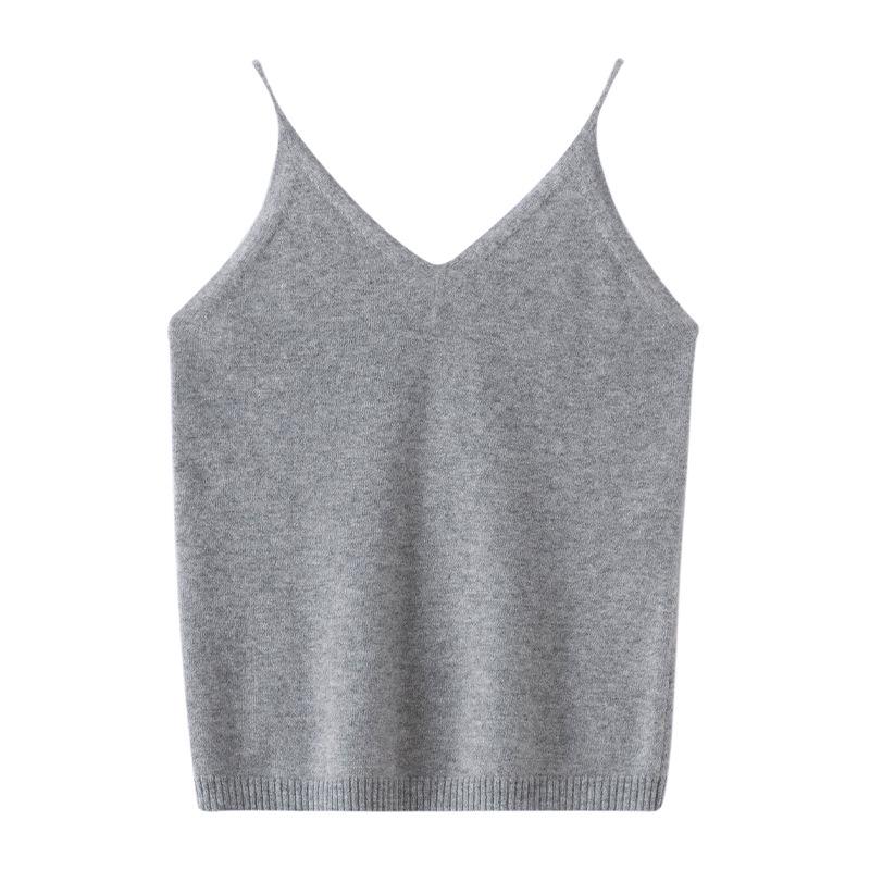 100% Pure Cashmere Deep V-Neck Camisole for Women - Soft, Sexy, and Warm Knit Vest