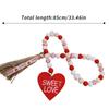 Love Wood Beads Garland Valentine’s Day Tiered Tray Decors Beaded Garland with Tassels Pendant Party Home Decoration Accessories