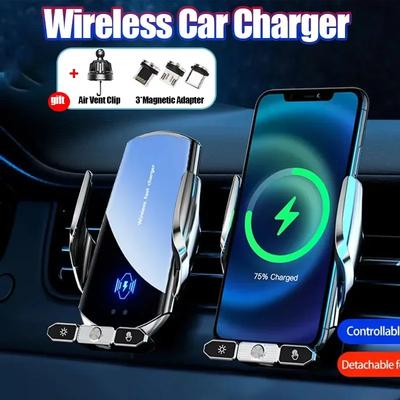 360°-Drehung Drahtloses Autoladegerät Auto Magnetischer Telefonhalter für die Entlüftung Für iPhone 16 15 14 13 12 Samsung Schnellladestation