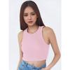 Women's Polo Neck Short Sleeve Ribbed Crop Tops Slim Fit Solid Color Sports Bras
