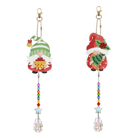 

Комплект подвесок с алмазной живописью, сверкающее мультяшное двустороннее острие, алмазная вышивка, рождественское подвесное украшение D