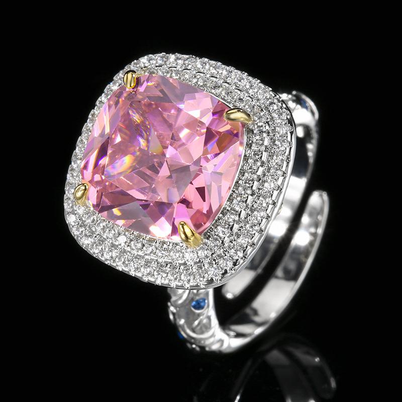 

New jewelry ring copper material simulation red corundum women s high-end fashion versatile