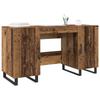Industrial Style Desk with Shelf Reclaimed Wood Look 140 x 50 x 75 cm Particleboard