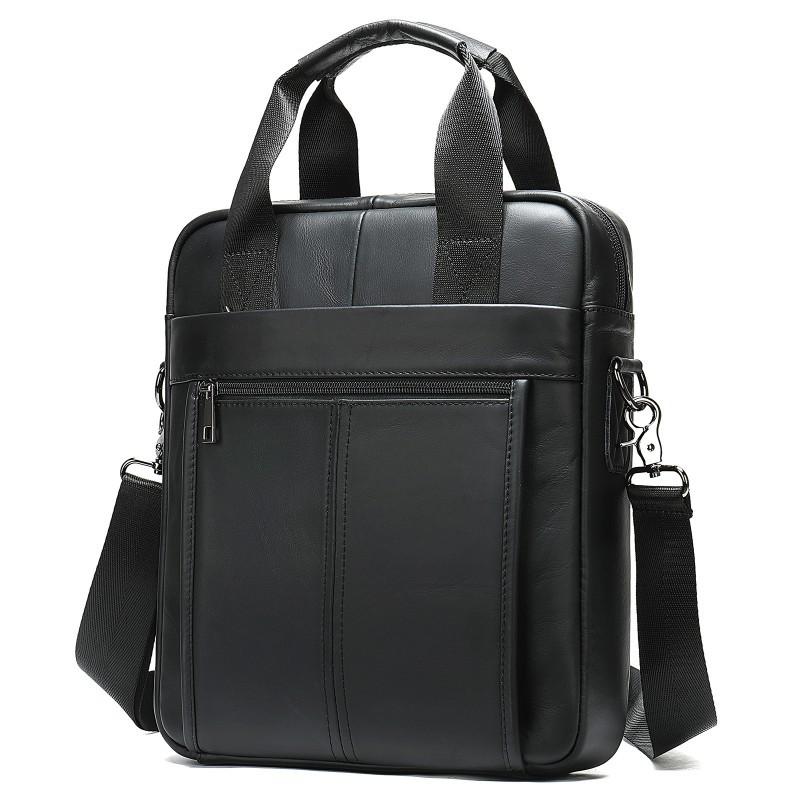 Head Layer Cowhide Men s Handbag High-end Vertical Business Briefcase 13 Inch Notebook Shoulder Bag 26x6x30.5cm чёрный