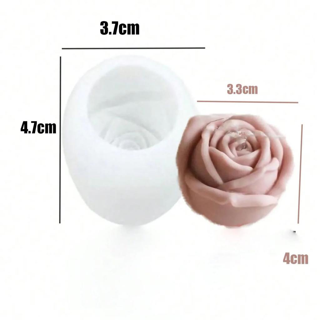 1PC New 3D Flower Silicone Candle Molds Handmade Rose Flower Soap Plaster Chocolate Baking Mold for Valentine's Day Decoration G