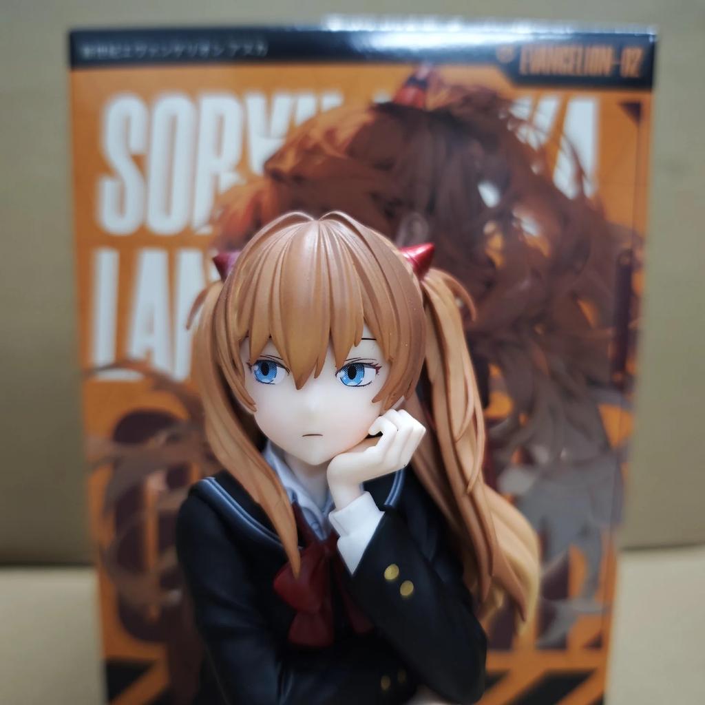 Box Anime NEON GENESIS EVANGELION EVA Asuka Langley Soryu School Uniform Style Figures PVC Model Toys Doll Ornament Collected