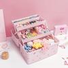 Multi Layer Accessory Storage Box with Lid - Perfect for Storing Hairbands, Jewelry, and More  Home Organizer