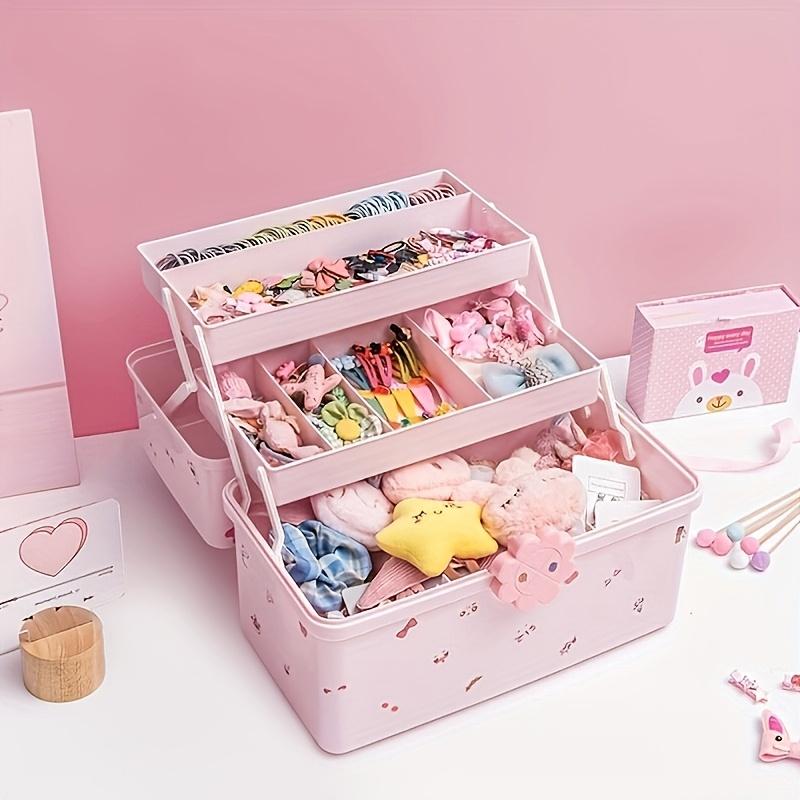 Multi Layer Accessory Storage Box with Lid - Perfect for Storing Hairbands, Jewelry, and More Home Organizer