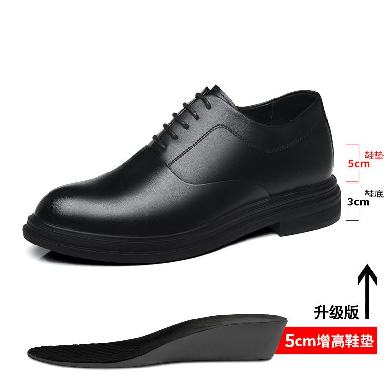 Fashion 3 6 8cm Heel Increase Leather Shoes for Men Spring Autumn New Designer British Style Black Groom Wedding Shoes Men