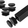 4pcs Square Adjustable Leveling Feet For Office Home Table Desk Chair, Square Tube Inserts Furniture Leveling Kit, 30mm X 30mm, Black