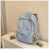 New Japanese Simple and Lightweight College Student Schoolbag Versatile High-value Large-capacity Leisure Travel Solid-color Backpack