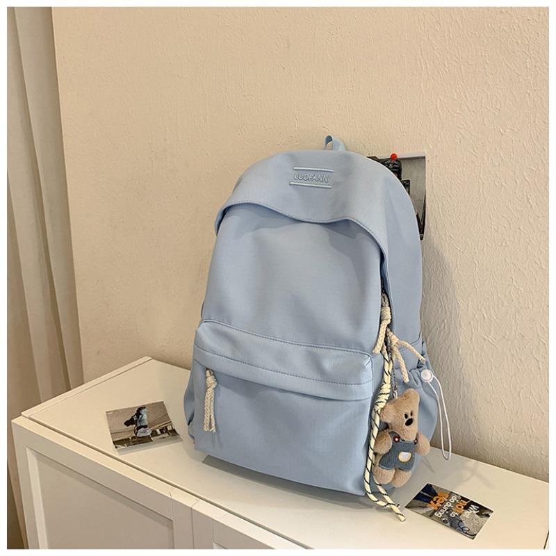 New Japanese Simple and Lightweight College Student Schoolbag Versatile High-value Large-capacity Leisure Travel Solid-color Backpack