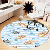 Bluey Printed Round Rug Carpet Chair Rug Area Rug Entryway Doormats,for Office Chair Living Room Bedroom Kitchen Room.