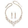 Bridal Jewelry Set: Zircon Necklace & Earrings for Wedding or Evening Gown